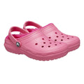 Hyper Pink - Front - Crocs Childrens-Kids Classic Lined Clogs