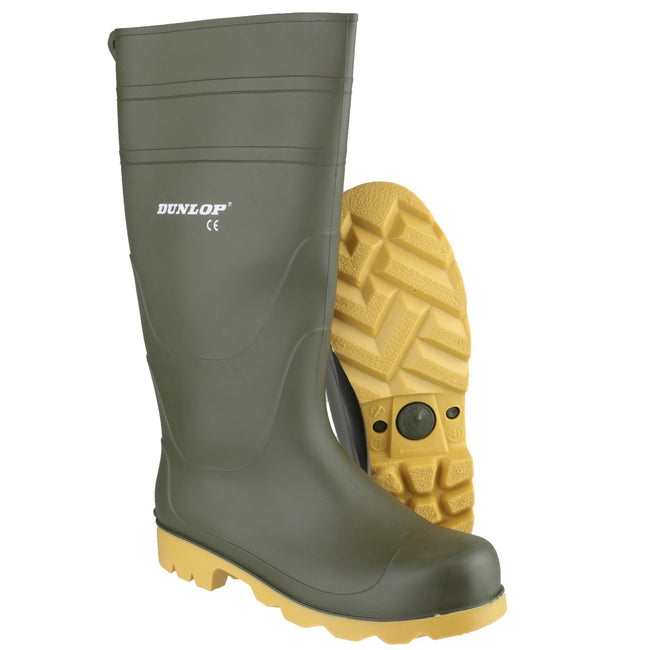 Green - Pack Shot - Dunlop Universal PVC Welly - Mens Wellington Boots