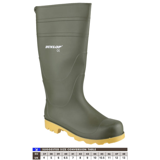 Green - Close up - Dunlop Universal PVC Welly - Mens Wellington Boots