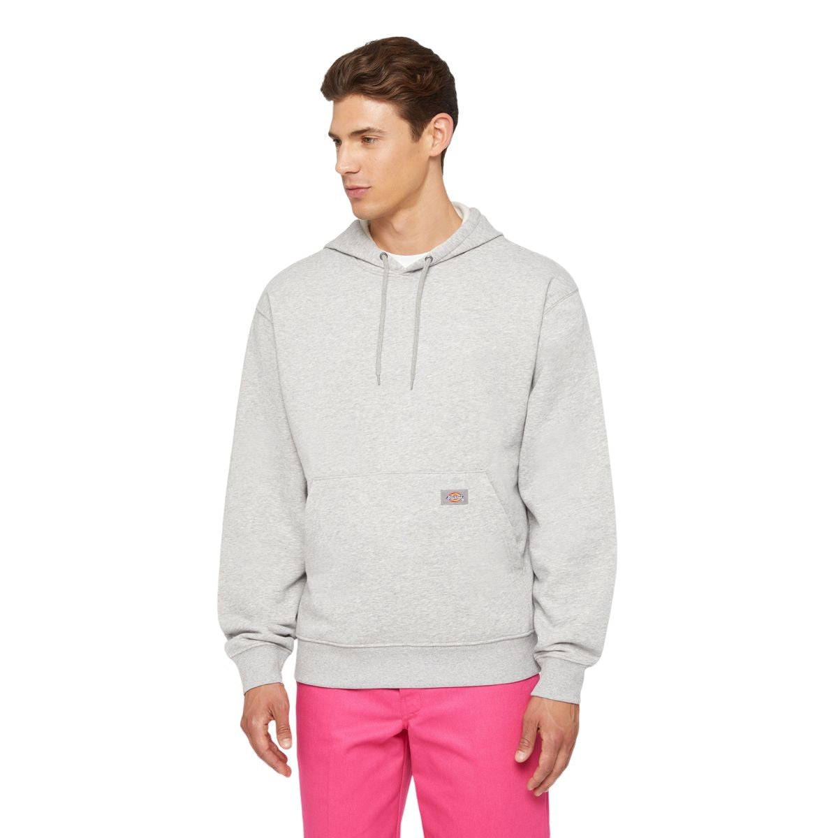 Heather Grey - Side - Dickies Workwear Mens Fleece Hoodie