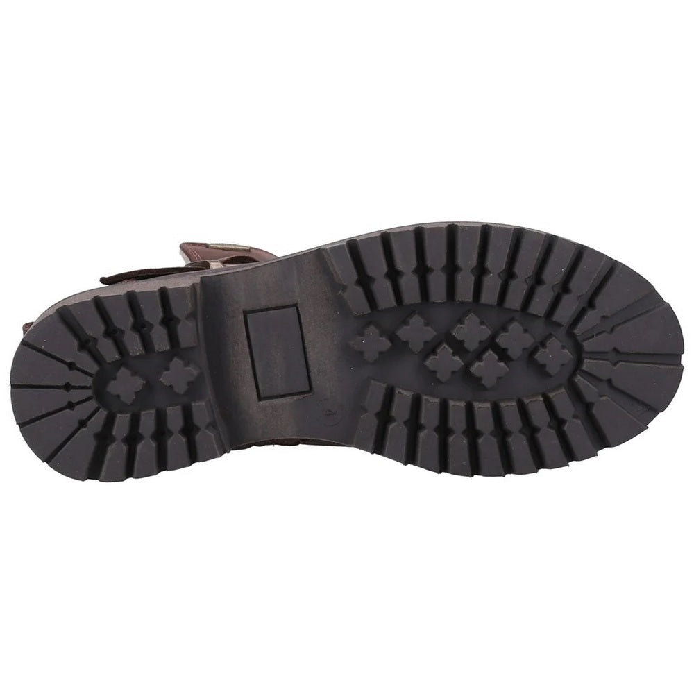 Brown - Side - Hush Puppies Girls Mini Wakely Leather Boots
