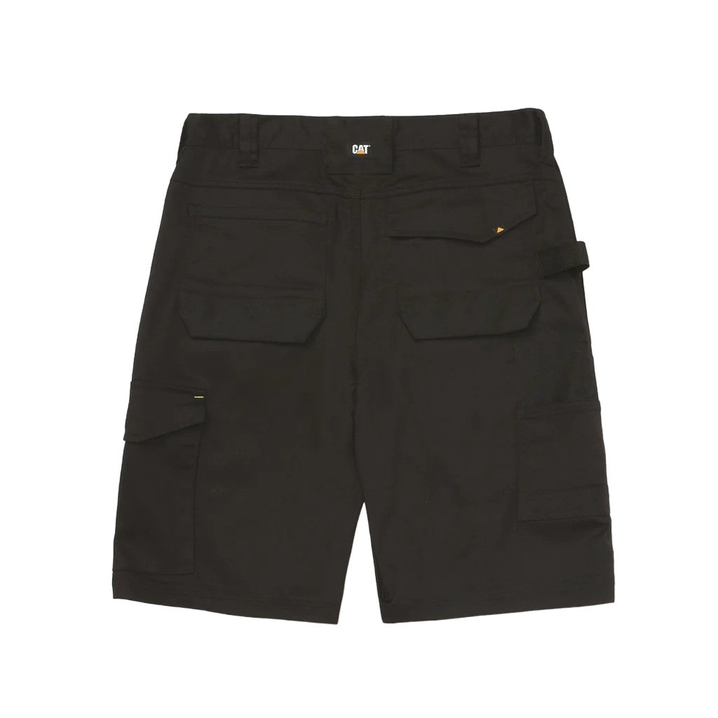Black - Back - Caterpillar Mens Essential Stretch Shorts