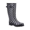Black-White - Front - Cotswold Womens-Ladies Dotted Wellington Boots