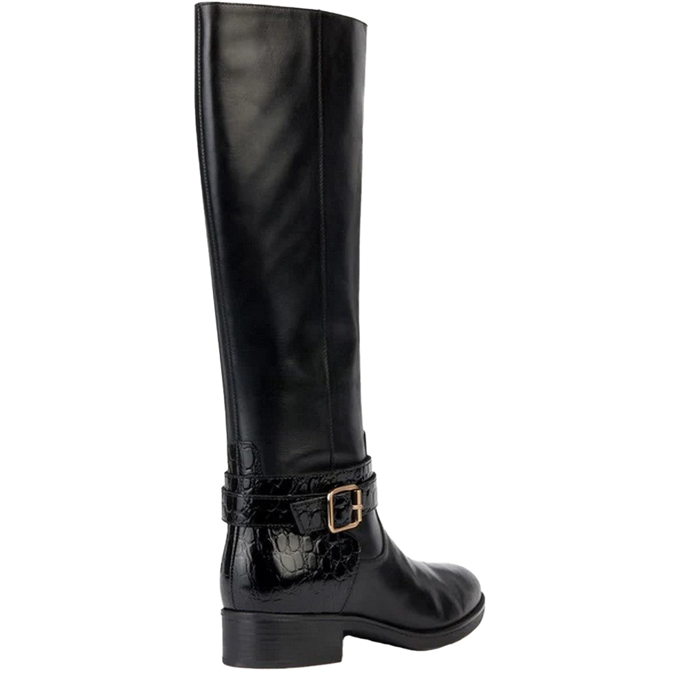 Black - Back - Geox Womens-Ladies Felicity Leather Calf Boots