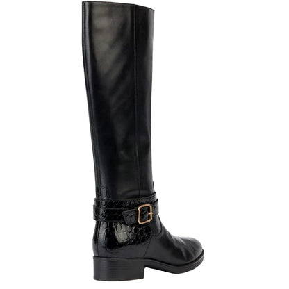 Black - Back - Geox Womens-Ladies Felicity Leather Calf Boots