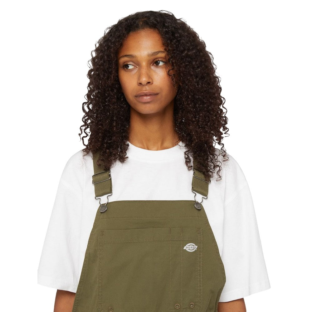 Rinsed Military Green - Side - Dickies Workwear Womens-Ladies Protective Bib