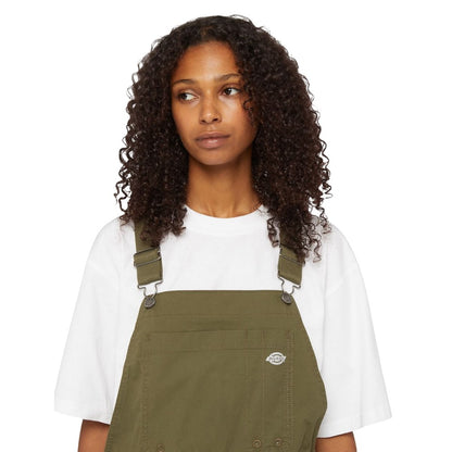 Rinsed Military Green - Side - Dickies Workwear Womens-Ladies Protective Bib