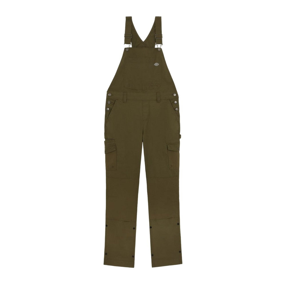 Rinsed Military Green - Front - Dickies Workwear Womens-Ladies Protective Bib