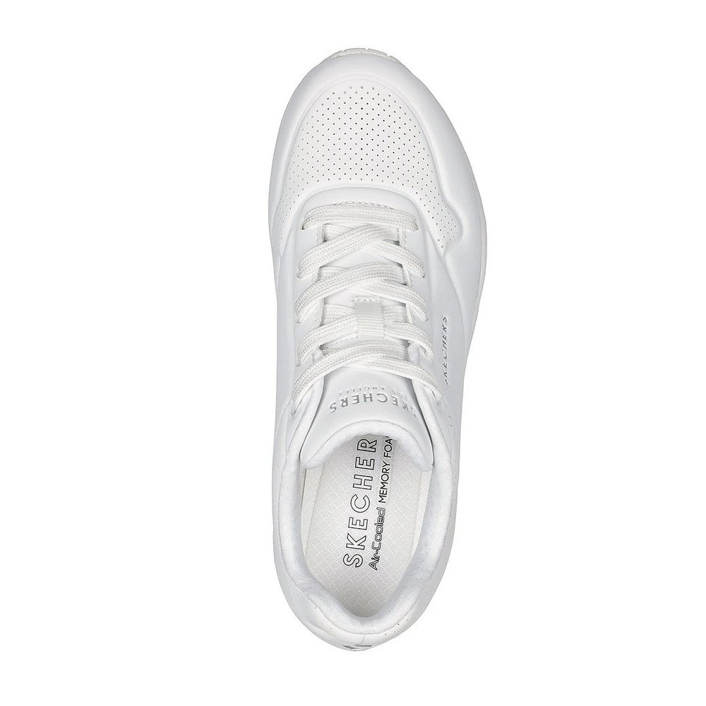 White - Side - Skechers Womens-Ladies Uno Stand On Air Trainers