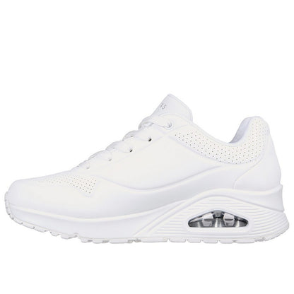 White - Pack Shot - Skechers Womens-Ladies Uno Stand On Air Trainers