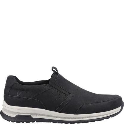 Black - Side - Hush Puppies Mens Cole Nubuck Shoes
