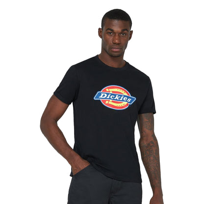 Black - Side - Dickies Workwear Womens-Ladies Tricolor Logo Heavyweight T-Shirt