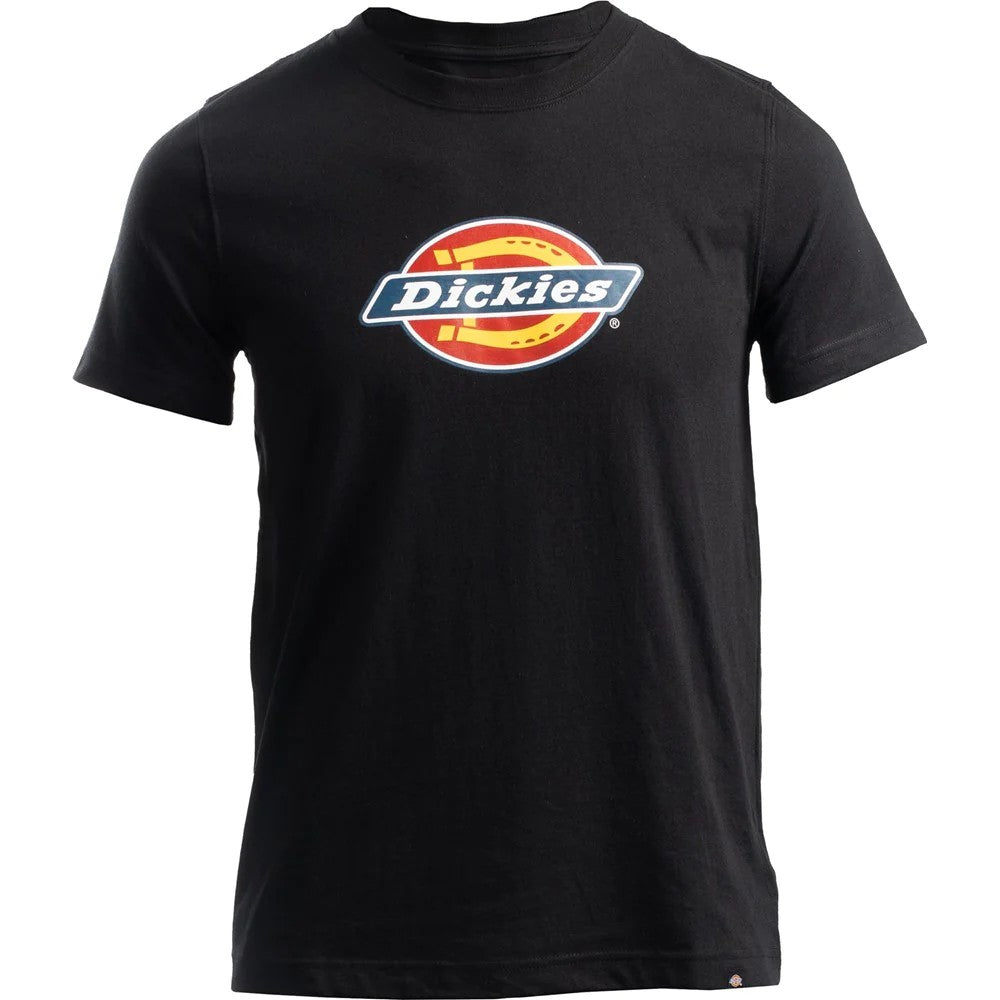 Black - Front - Dickies Workwear Womens-Ladies Tricolor Logo Heavyweight T-Shirt