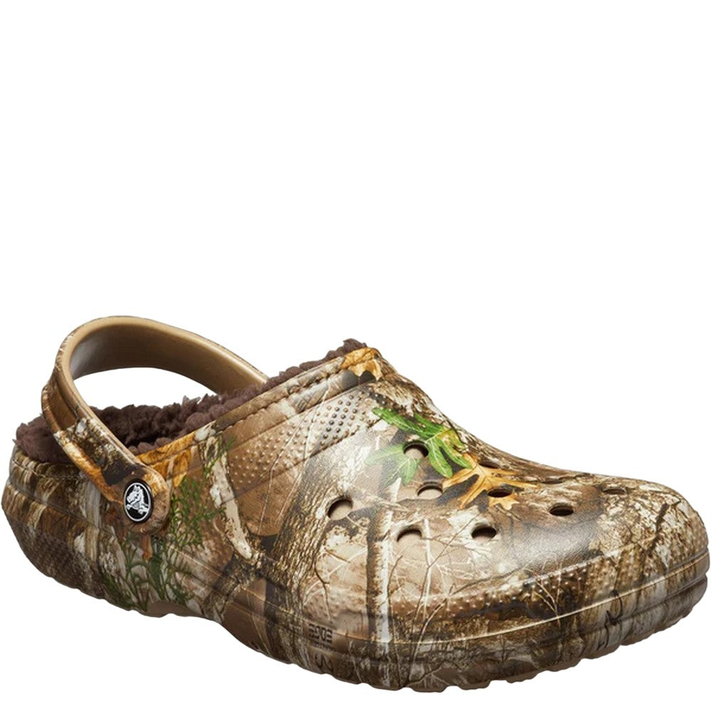 Chocolate - Front - Crocs Mens Classic Realtree Edge Lined Clogs