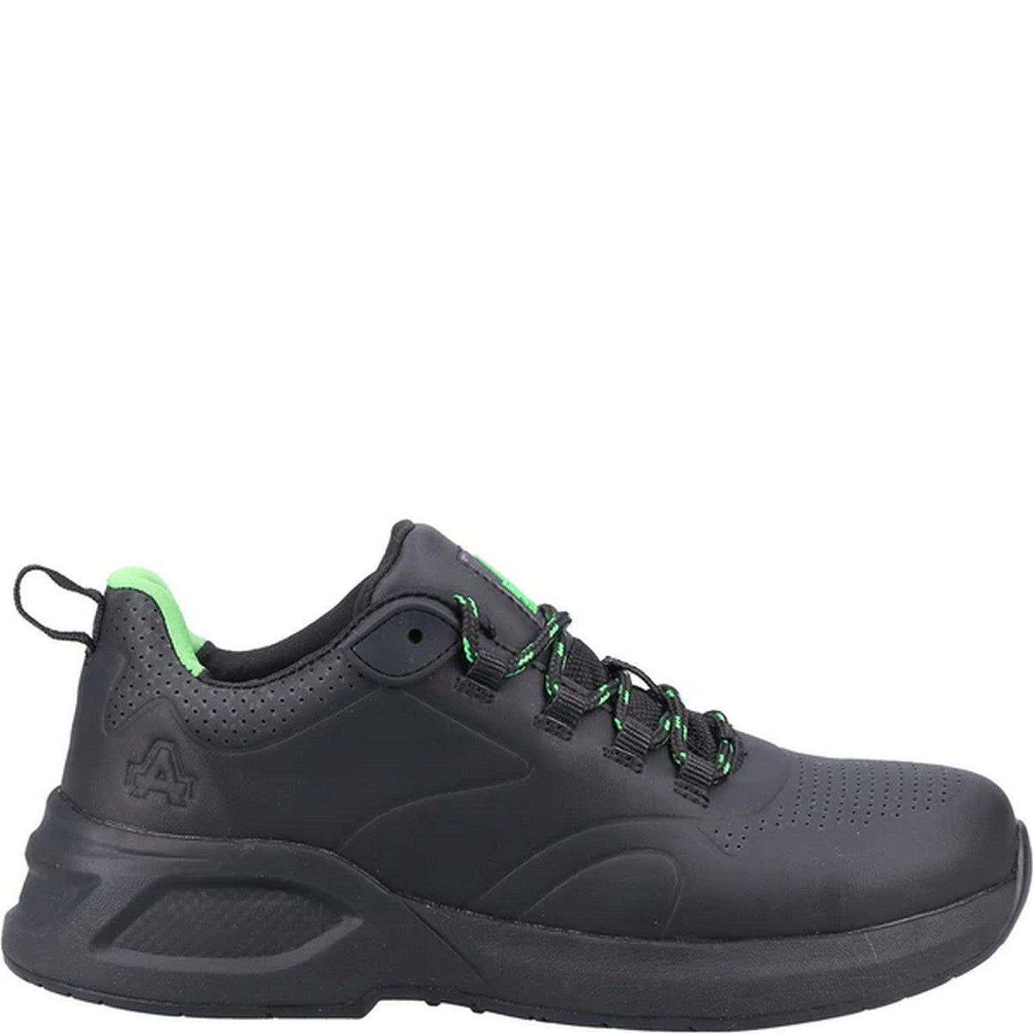Black - Side - Amblers Womens-Ladies AS612 Fern Leather Safety Trainers