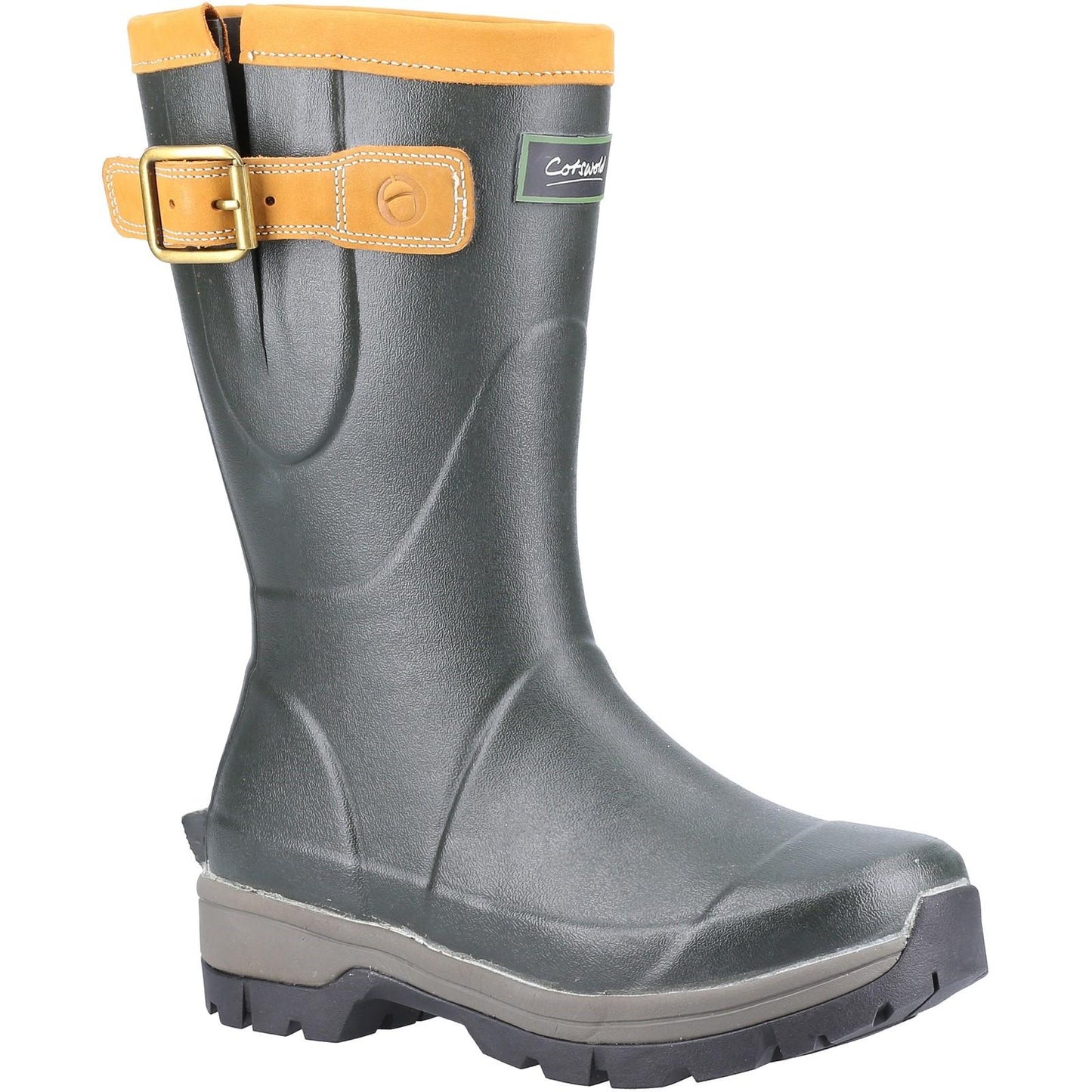 Green - Front - Cotswold Unisex Adult Stratus Leather Short Wellington Boots