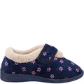 Navy - Side - Fleet & Foster Womens-Ladies Tunnis Slippers