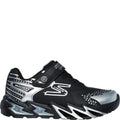 Black-Silver - Back - Skechers Boys S Lights Flex-Glow Bolt Shoes