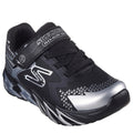 Black-Silver - Front - Skechers Boys S Lights Flex-Glow Bolt Shoes