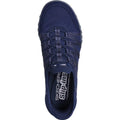Navy - Side - Skechers Womens-Ladies Breathe Easy Roll With Me Casual Shoes