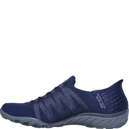 Navy - Pack Shot - Skechers Womens-Ladies Breathe Easy Roll With Me Casual Shoes