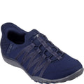 Navy - Front - Skechers Womens-Ladies Breathe Easy Roll With Me Casual Shoes