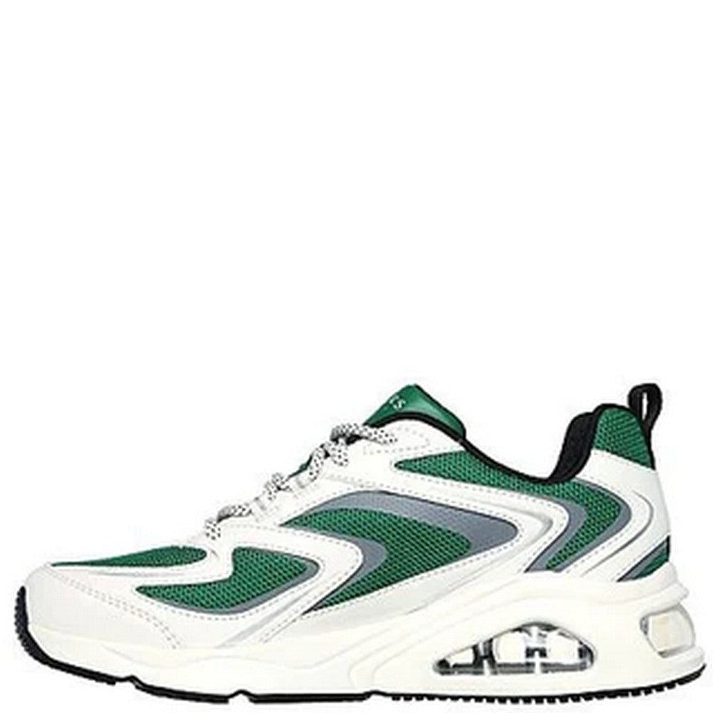 White-Green - Pack Shot - Skechers Womens-Ladies Tres-Air Uno - Street Fl-Air Trainers
