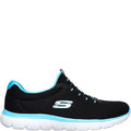 Black-Turquoise - Front - Skechers Womens-Ladies Summits Sports Trainers