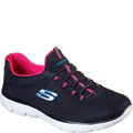 Black-Hot Pink - Front - Skechers Womens-Ladies Summits Sports Trainers