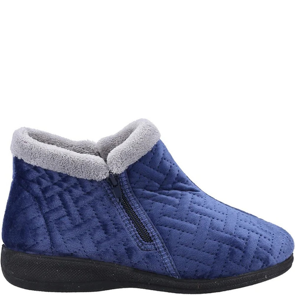 Navy - Side - Fleet & Foster Womens-Ladies Perendale Boots