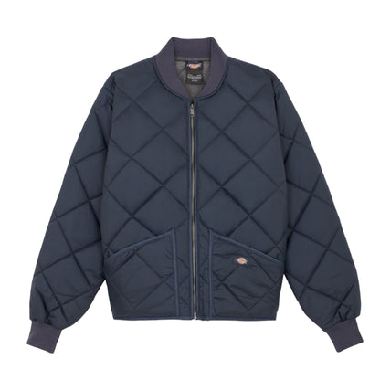 Dark Navy - Front - Dickies Workwear Mens Diamond Nylon Quilted Jacket