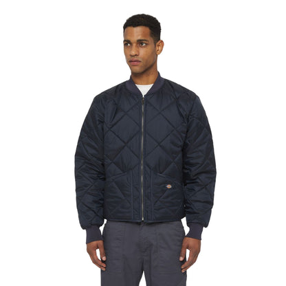 Dark Navy - Side - Dickies Workwear Mens Diamond Nylon Quilted Jacket