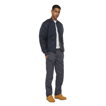 Dark Navy - Pack Shot - Dickies Workwear Mens Diamond Nylon Quilted Jacket