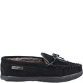 Black - Side - Hush Puppies Mens Ace Suede Slippers