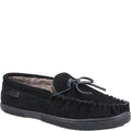 Black - Front - Hush Puppies Mens Ace Suede Slippers
