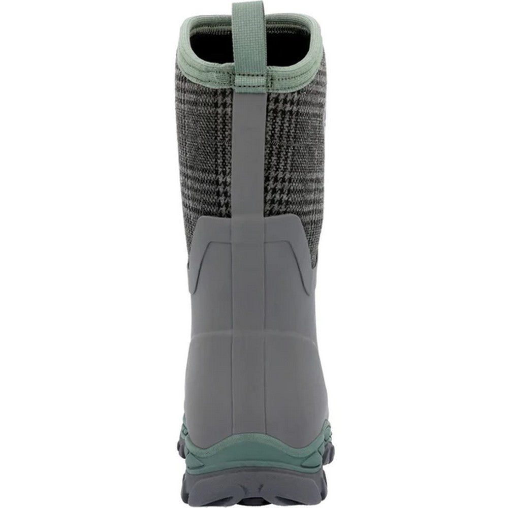 Grey-Black - Back - Muck Boots Womens-Ladies Arctic II Plaid Sport Mid Boots
