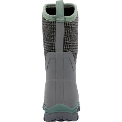 Grey-Black - Back - Muck Boots Womens-Ladies Arctic II Plaid Sport Mid Boots