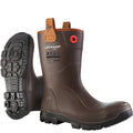 Brown - Pack Shot - Dunlop Unisex Adult Purofort Rigpro Safety Wellington Boots
