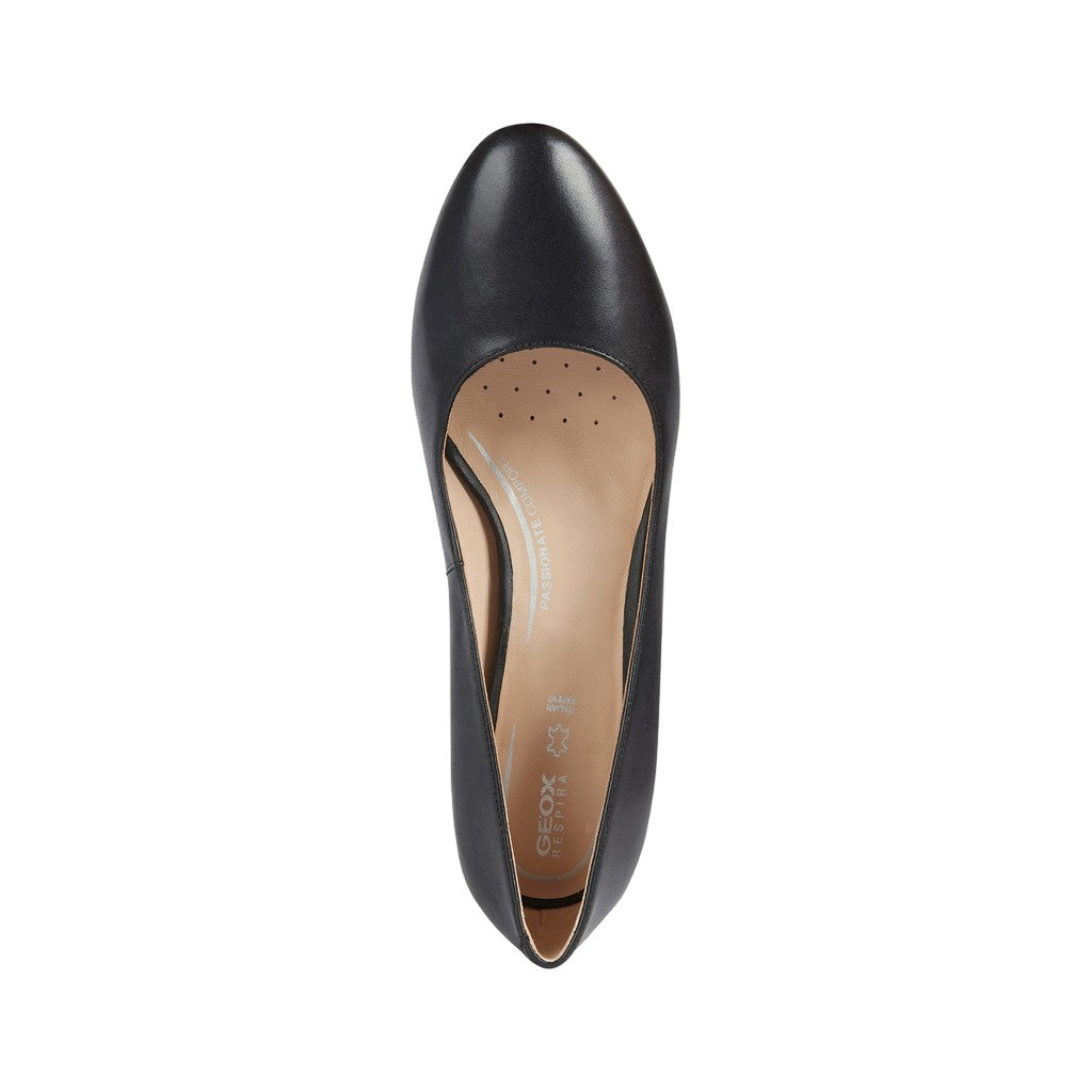 Black - Pack Shot - Geox Womens-Ladies Pheby 50 Leather Court Shoes