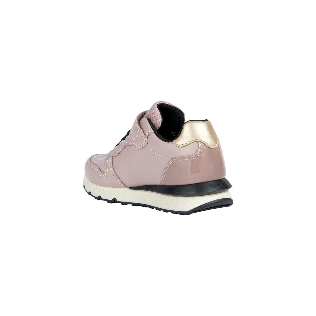 Antique Rose-Black - Back - Geox Girls Fastics Trainers