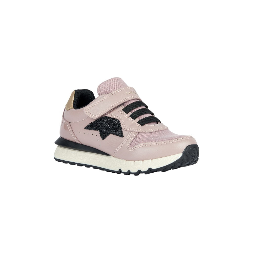Antique Rose-Black - Front - Geox Girls Fastics Trainers