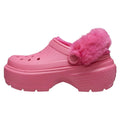 Hyper Pink - Side - Crocs Womens-Ladies Stomp Lined Clogs