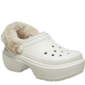 Natural - Front - Crocs Womens-Ladies Stomp Lined Clogs