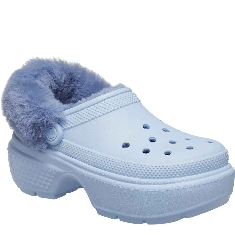 Blue Calcite - Front - Crocs Womens-Ladies Stomp Lined Clogs