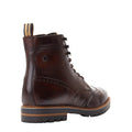 Dark Brown - Back - Base London Mens Grove Washed Leather Boots