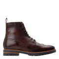 Dark Brown - Side - Base London Mens Grove Washed Leather Boots