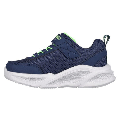 Navy-Lime - Back - Skechers Boys S-Lights Meteor-Lights Trainers