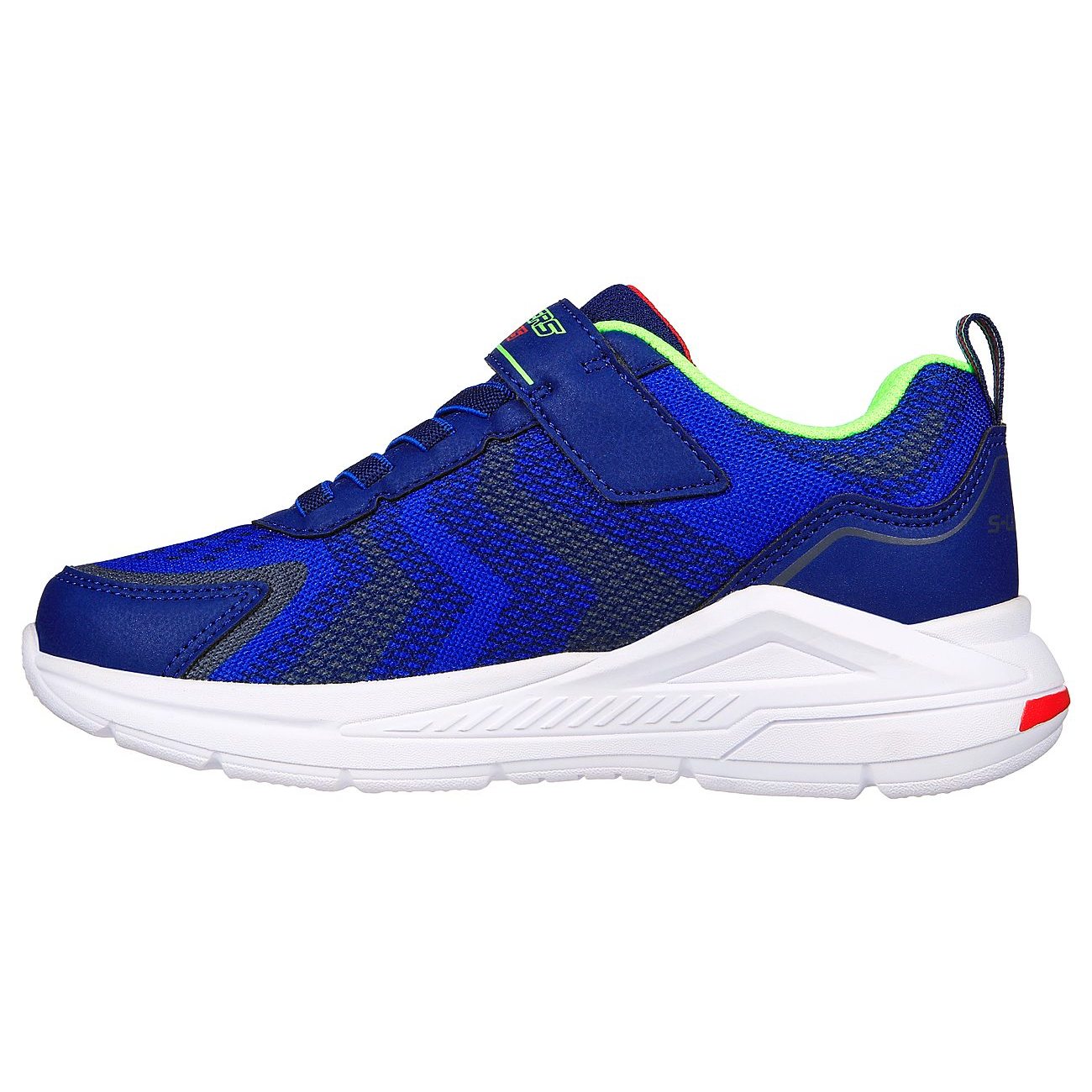 Navy-Lime - Side - Skechers Boys S Lights Tri-Namics Shoes