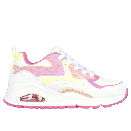 White-Multicoloured - Back - Skechers Girls Uno Gen1 - Color Surge Trainers