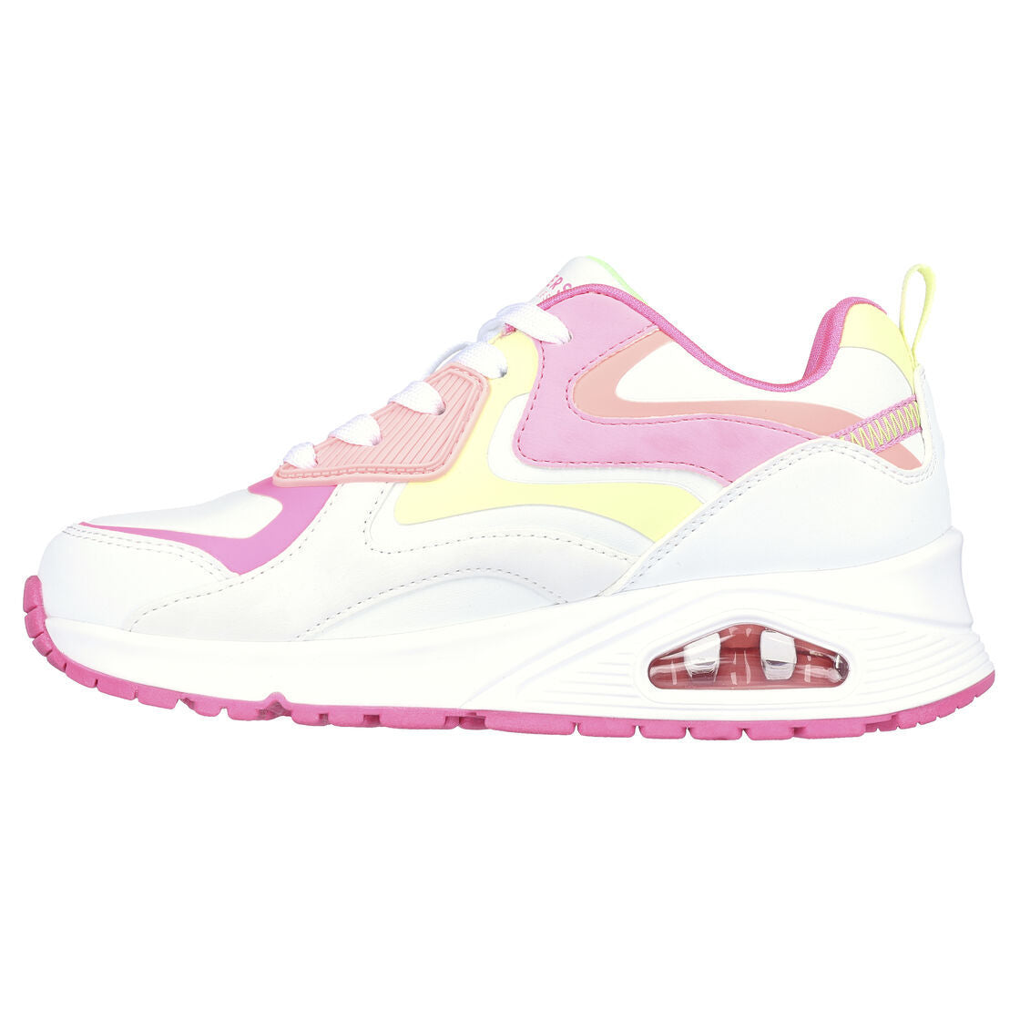 White-Multicoloured - Side - Skechers Girls Uno Gen1 - Color Surge Trainers